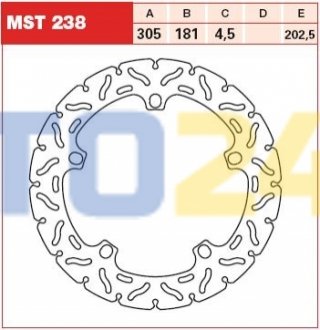 Гальмівний диск TRW MST238RAC (фото 1)