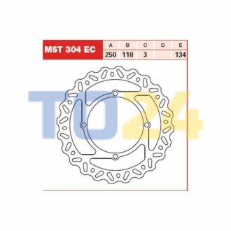 Тормозной диск TRW MST304EC (фото 1)