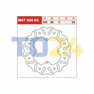 Гальмівний диск TRW MST324EC (фото 1)