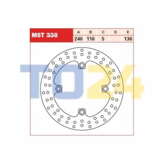 Гальмівний диск TRW MST338 (фото 1)