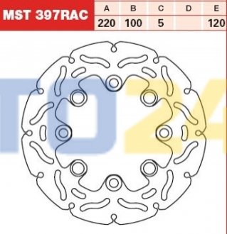 Тормозной диск TRW MST397RAC (фото 1)