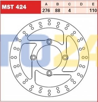 Тормозной диск TRW MST424 (фото 1)