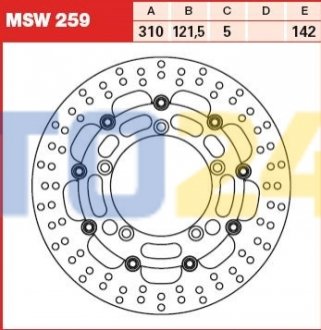 Тормозной диск TRW MSW259 (фото 1)