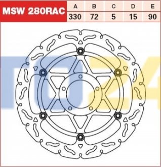 Гальмівний диск MSW280RAC