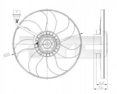 Вентилятор радіатора TYC 837-0036 (фото 1)