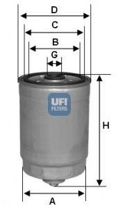 Паливний фільтр UFI 24.350.00 (фото 1)