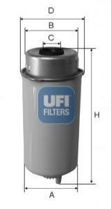 Топливный фильтр UFI 2446400 (фото 1)