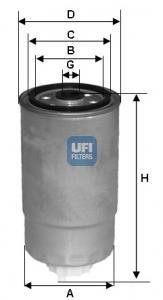 Паливний фільтр UFI 24.H2O.08 (фото 1)