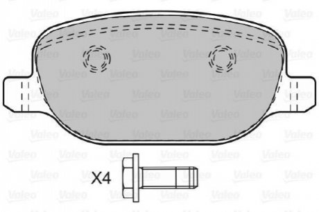 Гальмівні колодки, дискове гальмо (набір) Valeo 601029 (фото 1)