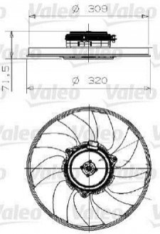 Вентилятор, охлаждение двигателя 696027