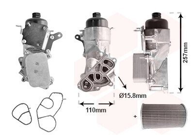 Радіатор масляний з корпусом CITROEN/ FORD/ PEUGEOT  (вир-во Van Wezel) 09013729