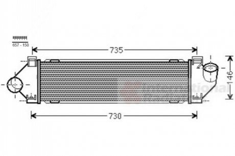 Радиатор интеркулера Van Wezel 18004480 (фото 1)
