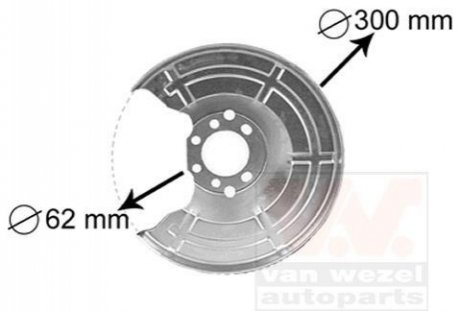 Защита тормозного диска Opel Astra G,H / Meriva (пр-во Van Wezel) 3745371