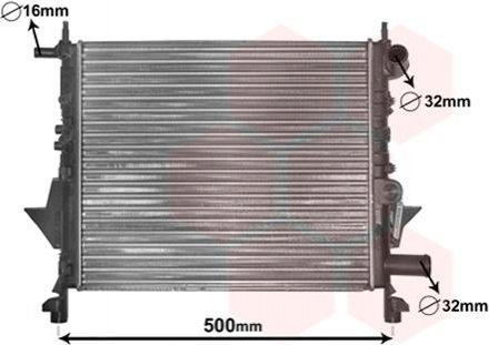 Радиатор охлаждения RENAULT TWINGO 92>07 (пр-во Van Wezel) 43002217