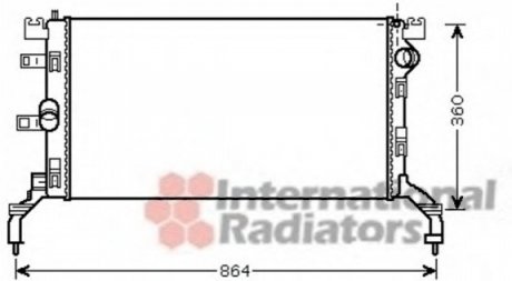 Радиатор охлаждения RENAULT LAGUNA 10/07>15 (выр-во Van Wezel) 43002415