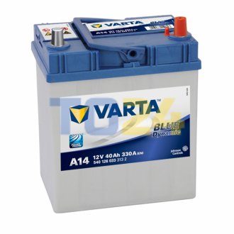 Аккумулятор   40Ah-12v VARTA BD(A14) (187х127х227),R,EN330 Азія тонк.клеми 540126033