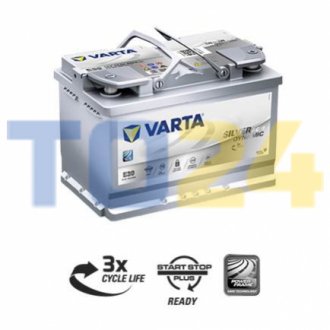 Акумулятор 70Ah-12v VARTA Start-Stop Plus AGM (278х175х190), R, EN 760 570 901 076
