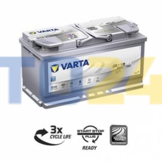 Акумулятор 95Ah-12v VARTA Silver Dynamic AGM (G14) (353х175х190), R+ , EN850 595901085