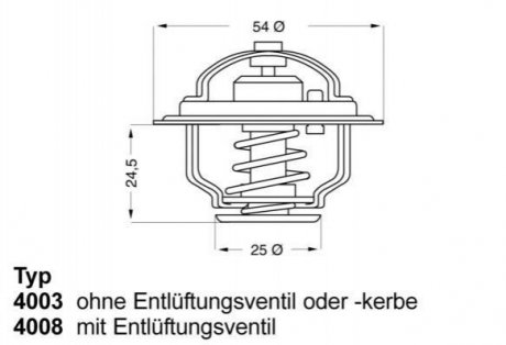 Термостат FIAT; IVECO; OPEL; RENAULT WAHLER 4008.74D (фото 1)