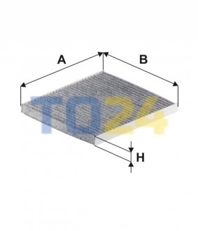 Фильтр салона KIA SPORTAGE 06-, RIO 05-, HYUNDAI TUCSON 04- угольный (пр-во WIX-FILTERS) WP9303