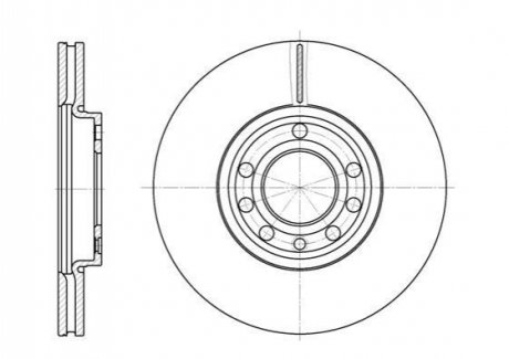 Тормозной диск вентилируемый (передний) WOKING D6689.10 (фото 1)
