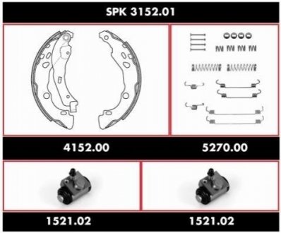 Комплект тормозов, барабанный тормозной механизм SPK315201