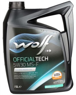 Масло моторное Wolf Officialtech MS-F 5W-30 (5 л) 8308819