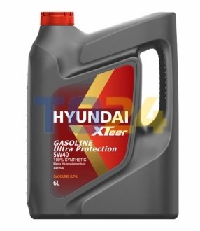 Олія ДВЗ 5W-40 Xteer HYUNDAI бенз, Gasoline Ultra Protection SN, 6л, синт 1061126