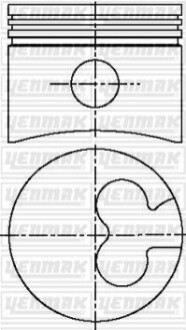 YENMAK Поршень с кольцами і пальцем (размер отв. 82.50/STD) FORD Escort, Mondeo 1.8TD (RFN / RFK / RVA / RFL / RFA / RFU / RFM / RFS / RF…) 31-03777-000