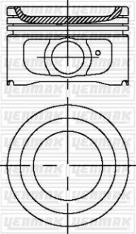 YENMAK Поршень з кільцями і пальцем (размір отв. 75 / STD) (TU3JP- KFW-KFX-KFW) 31-03889-000