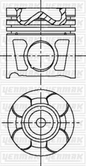 YENMAK Поршень с кольцами і пальцем (размер отв. 83.00/STD) OPEL Astra J 2.0CDTI -15 (4цл.) (A 20DTH) 31-04197-000