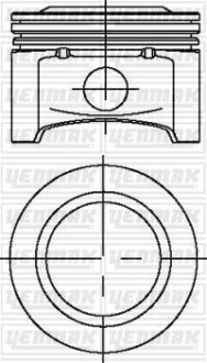 YENMAK Поршень с кольцами і пальцем OPEL Astra G 1.4  (размер отв. 77.6 / STD) (Z1, 4XE) 31-04230-000