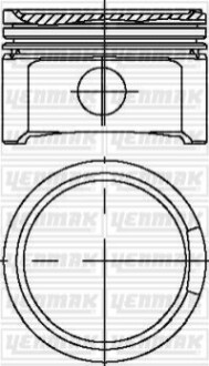 YENMAK Поршень с кольцами і пальцем (размер отв. 81.01 / STD) VW 1.8T 20V (4цл.)  (AMB, APP, ARX, ARY, AUM, AUM, AUQ, AVJ, AWM, AWP, …) 31-04299-000