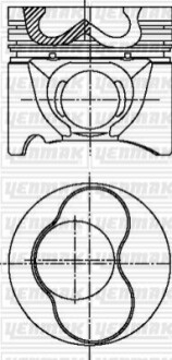 YENMAK Поршень з кільцями і пальцем (1-й / 2-й цил !!!) (розмір отв. 79.51 / STD) VW, AUDI, SKODA 1,9TDI (1Z) 31-04305-000