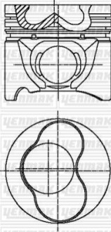 YENMAK Поршень с кольцами і пальцем (3-й / 4-й цил !!!) (размер отв. 79.51 / STD) VW, AUDI, SKODA 1,9TDI (1Z) 31-04306-000