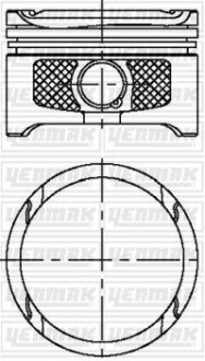 YENMAK Поршень с кольцами і пальцем  (размер отв. 76,51/STD)  VW GOLF 1.6 16v (4цл.) (BCB) 31-04315-000