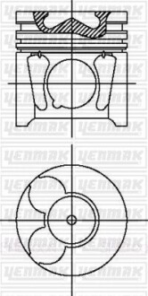 YENMAK Поршень с кольцами і пальцем (размер отв. 85.00/STD) CITROEN Jumper/Berlingo 2.0HDI 99- (RHR (DW10BTED4) FORD Kuga/Focus/C-Max 2.0TDCi 03- (G6DA/G6DB/G6DD) 31-04497-000