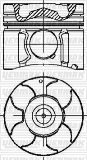 YENMAK OPEL Поршень с кольцами і пальцем (размер отв. 79,0/STD) Astra H, Combo, Meriva, 1.7CDTI 03- 39-04233-000