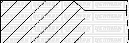 YENMAK Комплект поршневих кілець RENAULT Clio 1.2 (69/STD) (1.5/1.5/2.5) 91-09150-000