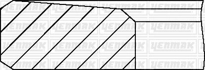 Кільця поршневі Ford Transit 2.5D/TD (93.67mm/STD) (2.5-2-4) YENMAK 91-09420-000 (фото 1)