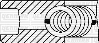 Кільця поршневі (к-кт на 4 поршя) Citroen Nemo 1.4HDi 08- (73.70mm/STD) (2.5-1.98-2.5) 91-09460-000