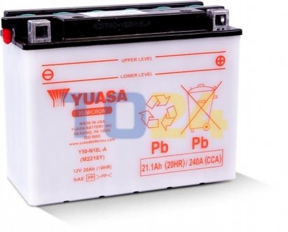 МОТО Yuasa 12V 21,1Ah  YuMicron Battery  Y50-N18L-A (сухозаряжений)
