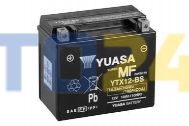 Аккумулятор 10,5Ah-12v AGM (150x87x130), L+ YUASA YTX12-BS (фото 1)