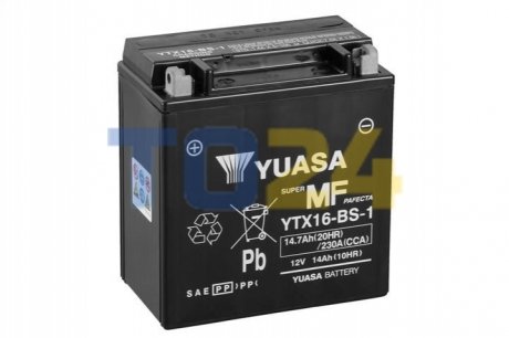 МОТО Yuasa 12V 14,7Ah  MF VRLA Battery  YTX16-BS-1(сухозаряжений)