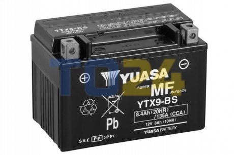 МОТО Yuasa 12V 8Ah MF VRLA Battery YTX9-BS (сухозаряжений)