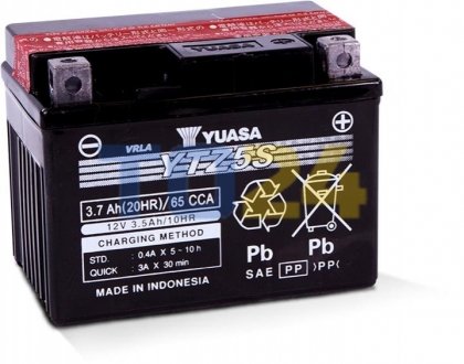 Акумулятор 3,7Ah-12v AGM (115x70x85), R+ YUASA YTZ5S (фото 1)