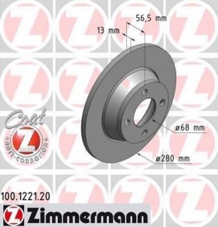 Гальмівний диск ZIMMERMANN 100122120 (фото 1)