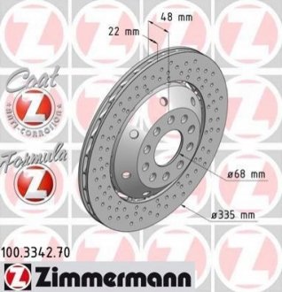 Гальмівний диск ZIMMERMANN 100334270 (фото 1)