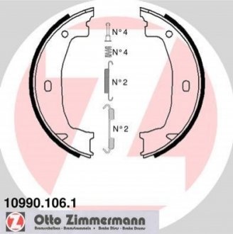 Гальмівні колодки ручного гальма ZIMMERMANN 109901061 (фото 1)