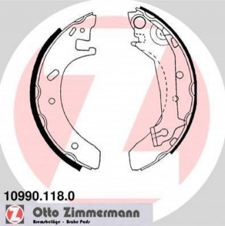 Гальмівні колодки (набір) ZIMMERMANN 109901180 (фото 1)